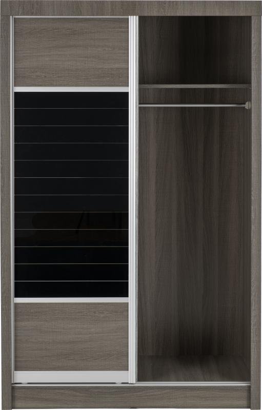 Lisbon 2 Door Sliding Wardrobe in Black Wood Grain - Image 6