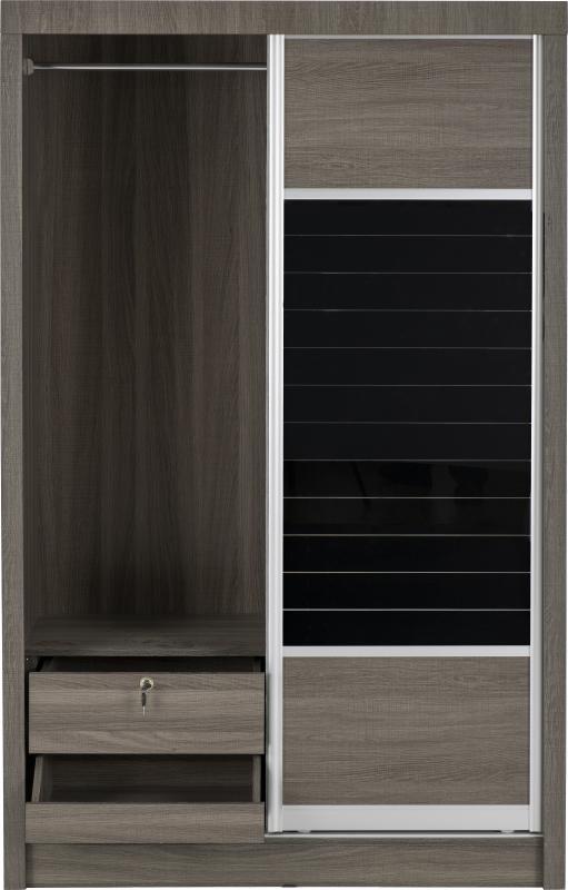 Lisbon 2 Door Sliding Wardrobe in Black Wood Grain - Image 5