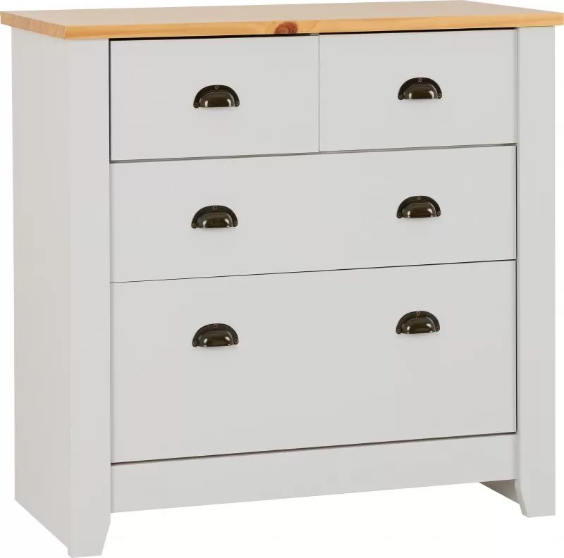 Ludlow 2+2 Drawer Chest in GreyOak Lacquer