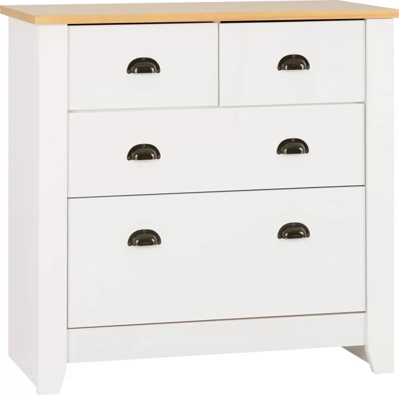 Ludlow 2+2 Drawer Chest in WhiteOak Lacquer