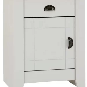 Ludlow 1 Drawer 1 Door Bedside Cabinet in GreyOak Lacquer