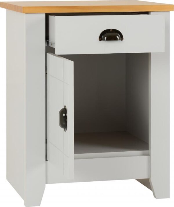 Ludlow 1 Drawer 1 Door Bedside Cabinet in GreyOak Lacquer - Image 11