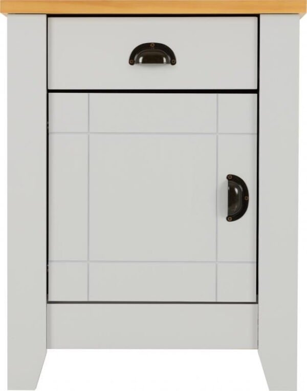 Ludlow 1 Drawer 1 Door Bedside Cabinet in GreyOak Lacquer - Image 10