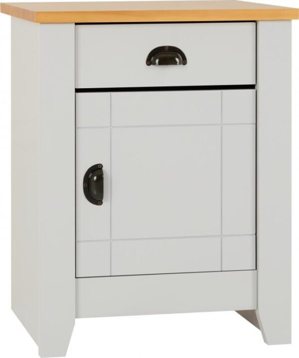 Ludlow 1 Drawer 1 Door Bedside Cabinet in GreyOak Lacquer - Image 5