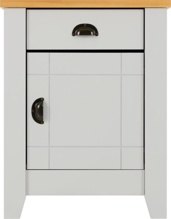 Ludlow 1 Drawer 1 Door Bedside Cabinet in GreyOak Lacquer - Image 3