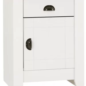 Ludlow 1 Drawer 1 Door Bedside Cabinet in WhiteOak Lacquer