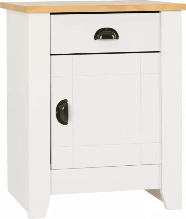 Ludlow 1 Drawer 1 Door Bedside Cabinet in WhiteOak Lacquer