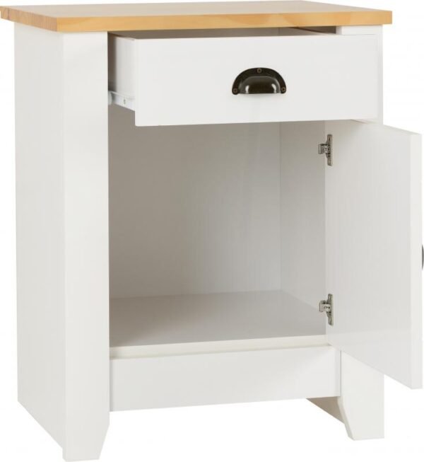 Ludlow 1 Drawer 1 Door Bedside Cabinet in WhiteOak Lacquer - Image 10