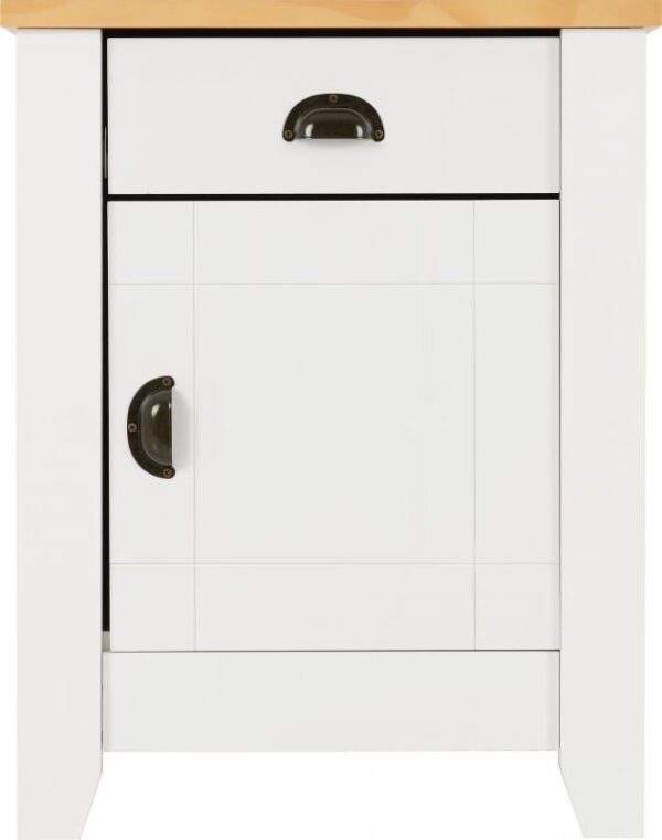 Ludlow 1 Drawer 1 Door Bedside Cabinet in WhiteOak Lacquer - Image 9