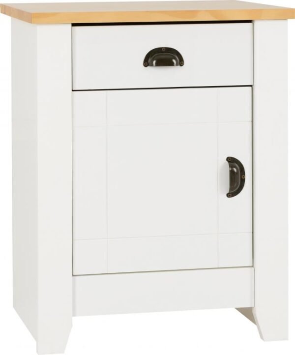 Ludlow 1 Drawer 1 Door Bedside Cabinet in WhiteOak Lacquer - Image 4