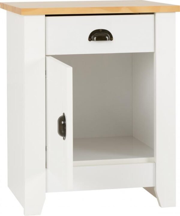 Ludlow 1 Drawer 1 Door Bedside Cabinet in WhiteOak Lacquer - Image 3