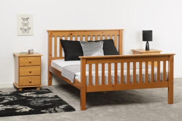 Sol 3 Drawer Bedside Chest in Antique Pine - Image 8