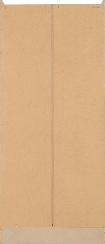 Nevada 2 Door 1 Drawer Wardrobe in Grey GlossLight Oak Effect Veneer - Image 6