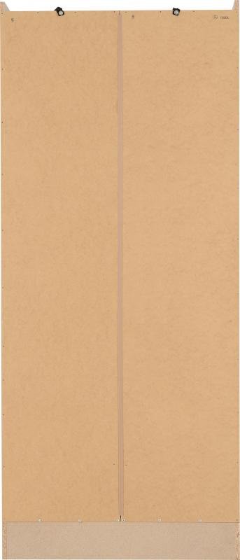 Nevada 2 Door 1 Drawer Wardrobe in Oyster GlossLight Oak Effect Veneer - Image 5
