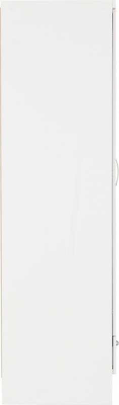 Nevada 2 Door 1 Drawer Wardrobe in White Gloss - Image 5
