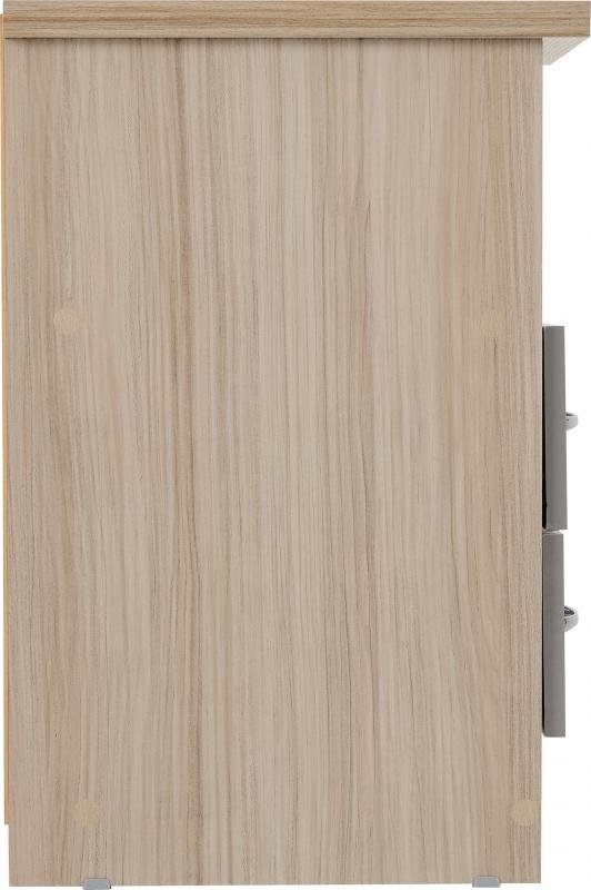 Nevada 2 Drawer Bedside in Grey GlossLight Oak Effect Veneer - Image 7