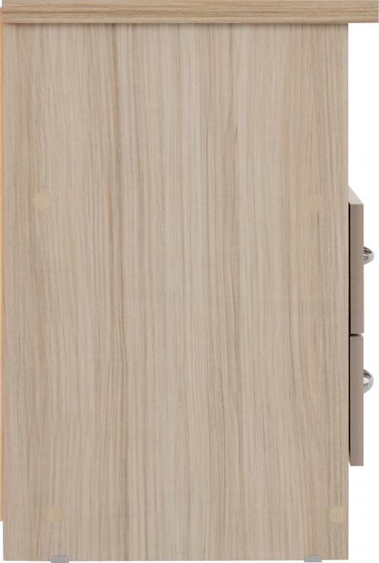 Nevada 2 Drawer Bedside in Oyster GlossLight Oak Effect Veneer - Image 6