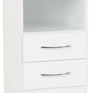 Nevada 2 Drawer Bedside in White Gloss