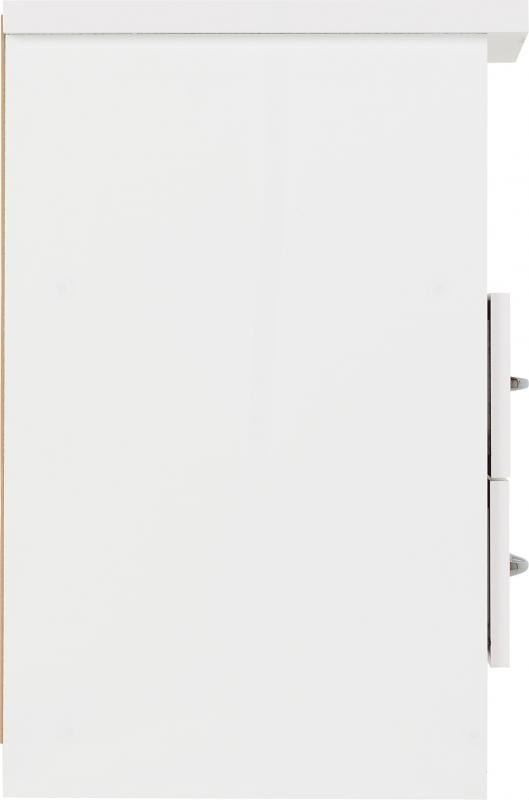 Nevada 2 Drawer Bedside in White Gloss - Image 4