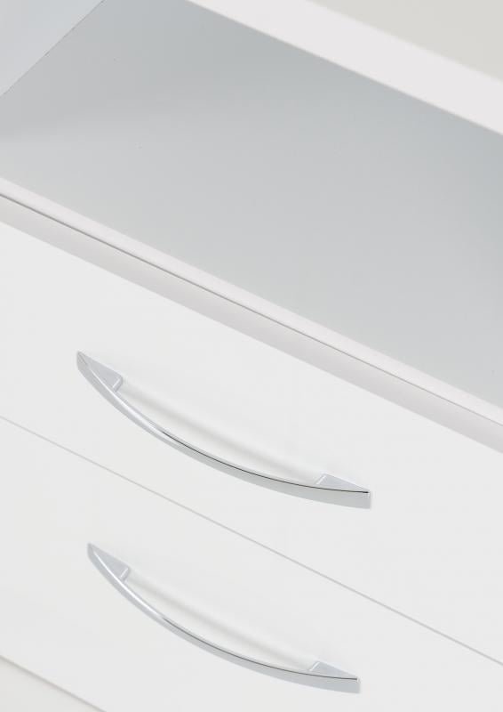 Nevada 2 Drawer Bedside in White Gloss - Image 2