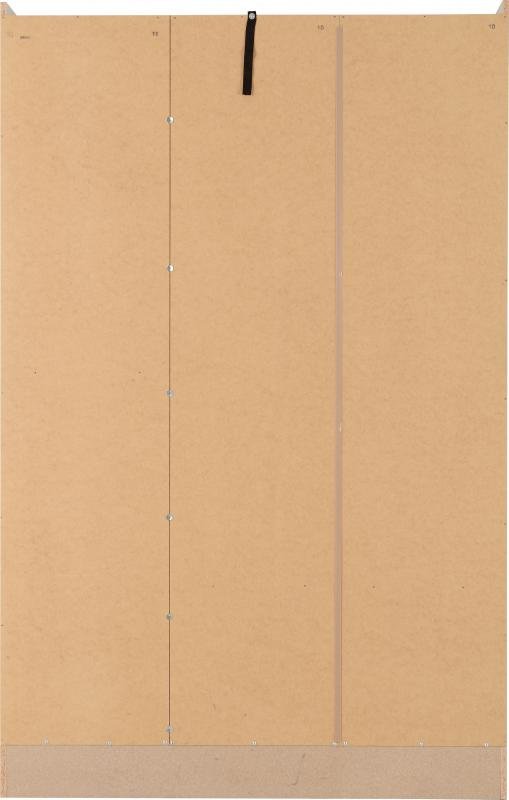 Nevada 3 Door 2 Drawer Mirrored Wardrobe in Grey GlossLight Oak Effect Veneer - Image 5