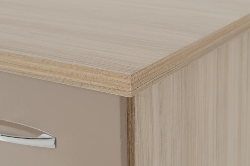 Nevada 3 Drawer Bedside in Oyster GlossLight Oak Effect Veneer - Image 4
