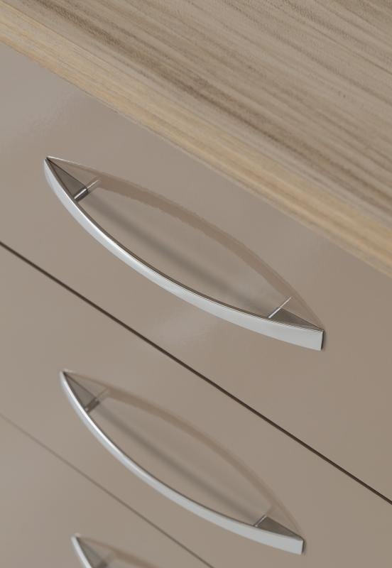 Nevada 3 Drawer Bedside in Oyster GlossLight Oak Effect Veneer - Image 3