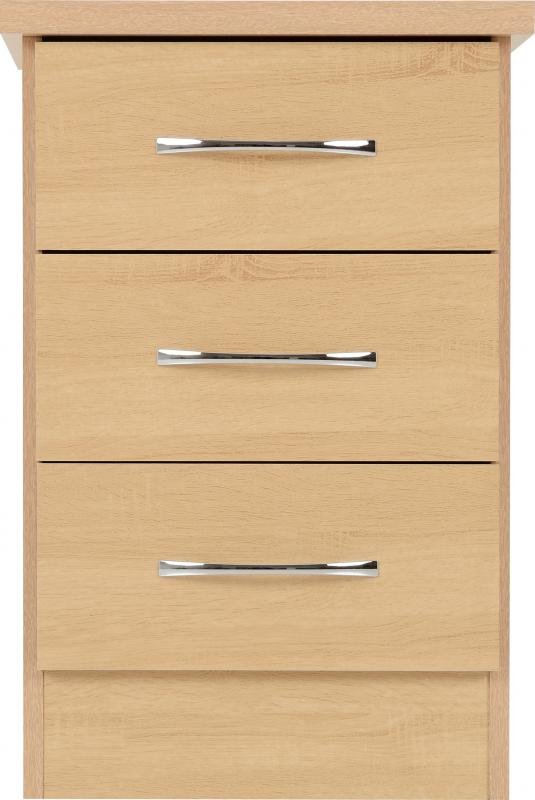 Nevada 3 Drawer Bedside in Sonoma Oak Effect - Image 7