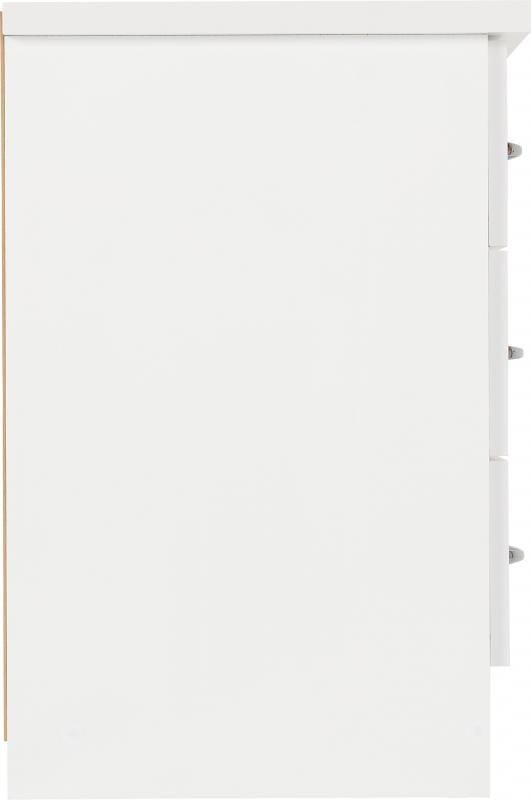 Nevada 3 Drawer Bedside in White Gloss - Image 4