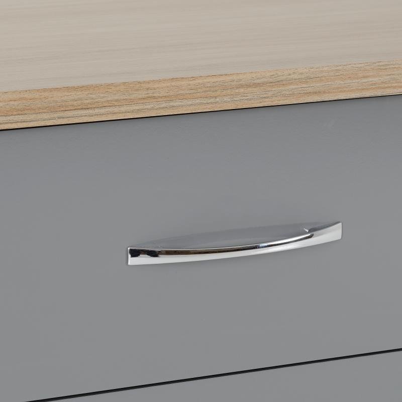 Nevada 3 Drawer Chest in Grey GlossLight Oak Effect Veneer - Image 4