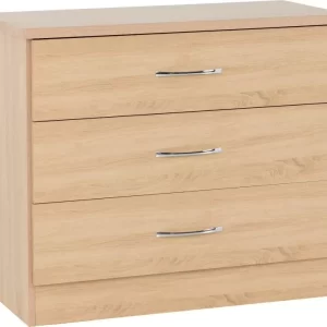 Nevada 3 Drawer Chest in Sonoma Oak Effect