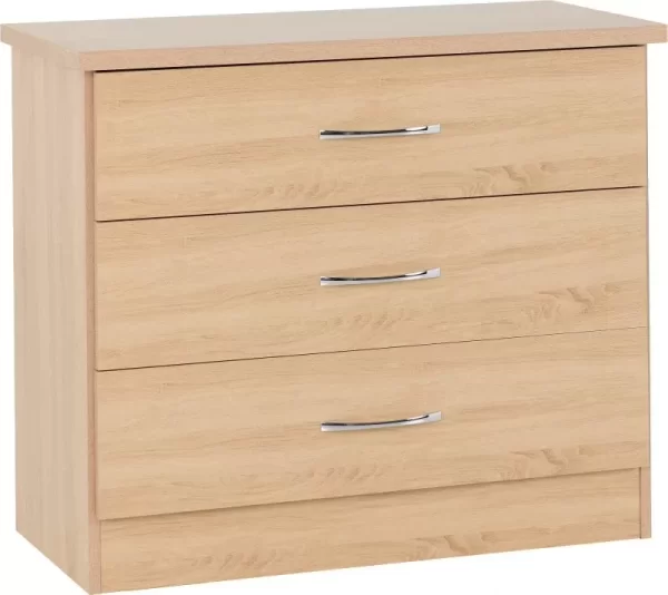 Nevada 3 Drawer Chest in Sonoma Oak Effect