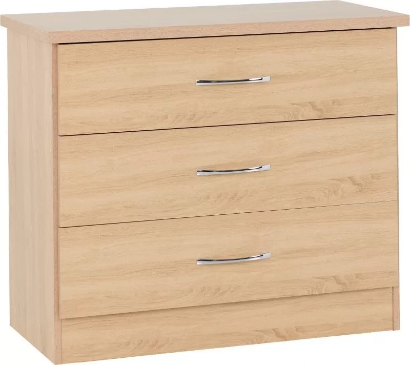 Nevada 3 Drawer Chest in Sonoma Oak Effect
