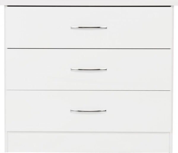 Nevada 3 Drawer Chest in White Gloss - Image 7