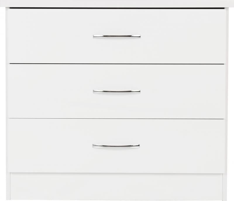 Nevada 3 Drawer Chest in White Gloss - Image 7
