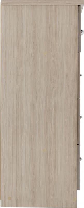 Nevada 3+2 Drawer Chest in Oyster GlossLight Oak Effect Veneer - Image 6