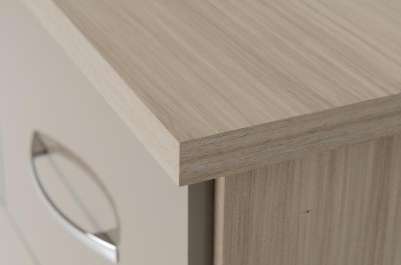 Nevada 3+2 Drawer Chest in Oyster GlossLight Oak Effect Veneer - Image 3