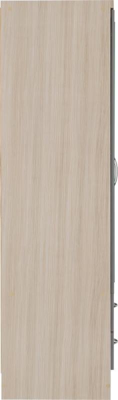Nevada 4 Door 2 Drawer Mirrored Wardrobe in Grey GlossLight Oak Effect Veneer - Image 7