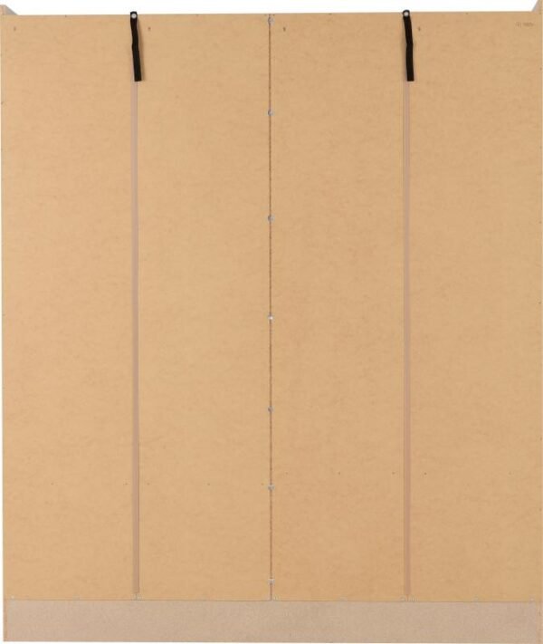 Nevada 4 Door 2 Drawer Mirrored Wardrobe in Grey GlossLight Oak Effect Veneer - Image 6