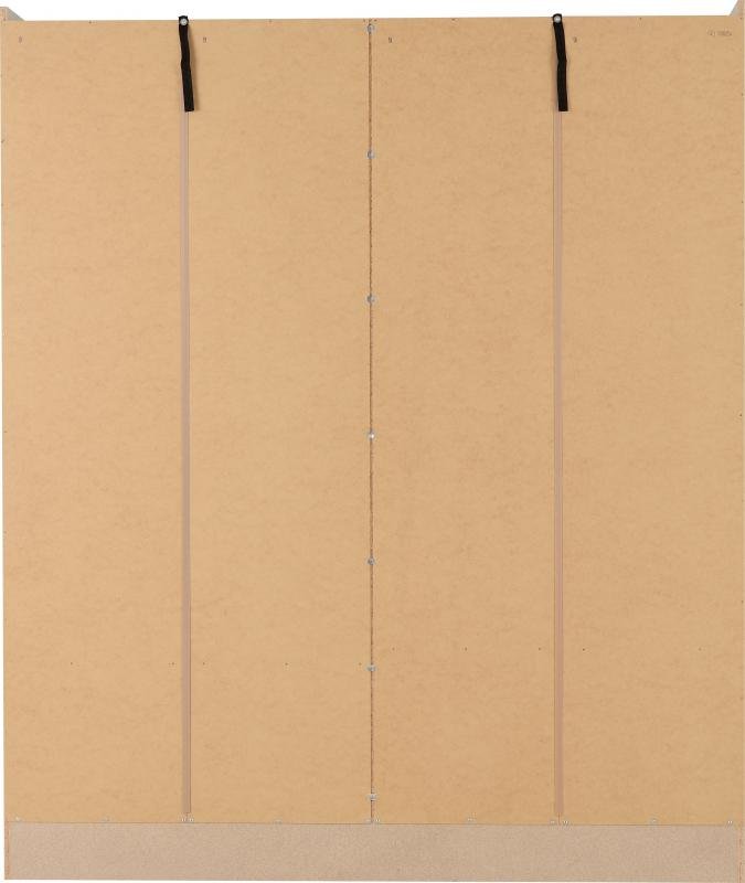 Nevada 4 Door 2 Drawer Mirrored Wardrobe in Grey GlossLight Oak Effect Veneer - Image 6