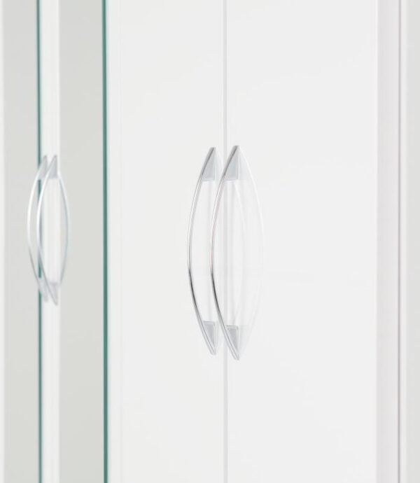 Nevada 4 Door 2 Drawer Mirrored Wardrobe in White Gloss - Image 3