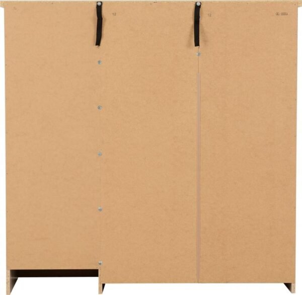 Nevada 5 Drawer Low Wardrobe in Grey GlossLight Oak Effect Veneer - Image 4