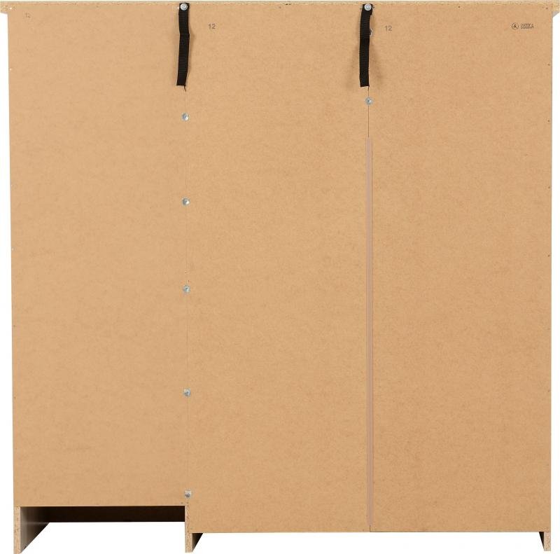 Nevada 5 Drawer Low Wardrobe in Oyster GlossLight Oak Effect Veneer - Image 4