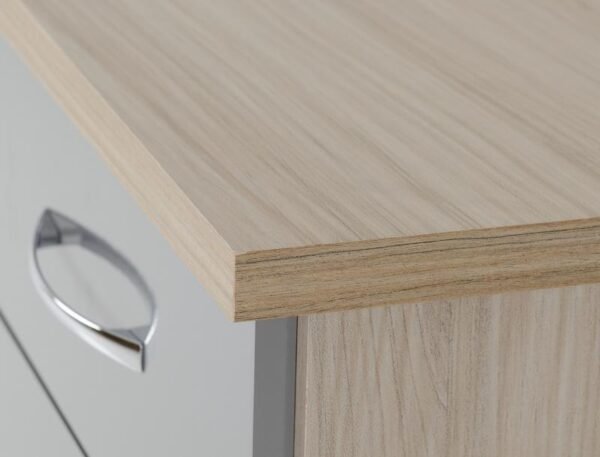 Nevada 5 Drawer Narrow Chest in Grey GlossLight Oak Effect Veneer - Image 4