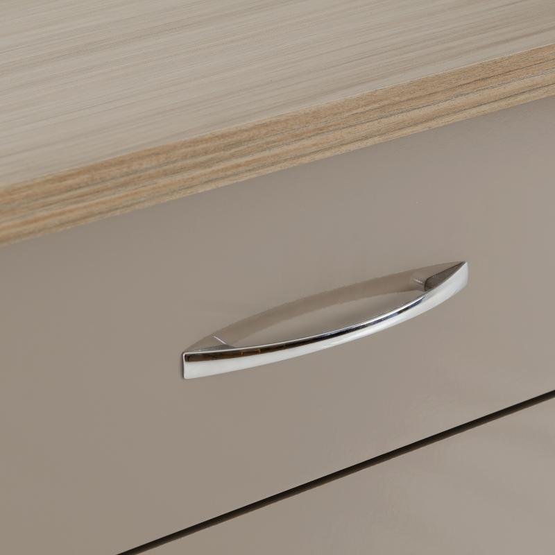Nevada 5 Drawer Narrow Chest in Oyster GlossLight Oak Effect Veneer - Image 4