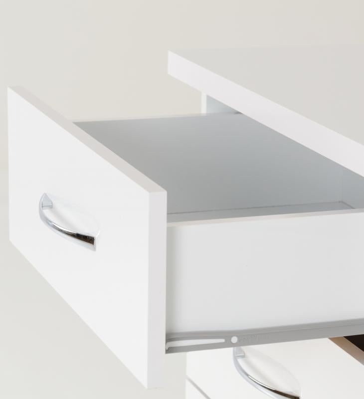 Nevada 5 Drawer Narrow Chest in White Gloss - Image 3