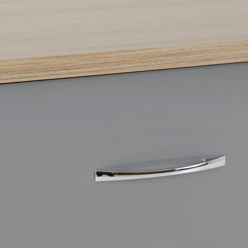 Nevada 6 Drawer Chest in Grey GlossLight Oak Effect Veneer - Image 3