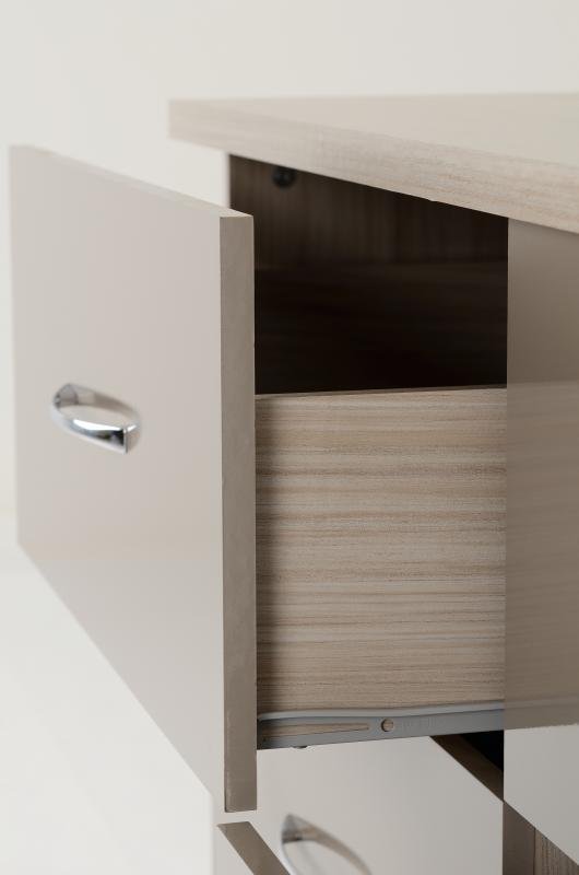 Nevada 6 Drawer Chest in Oyster GlossLight Oak Effect Veneer - Image 2