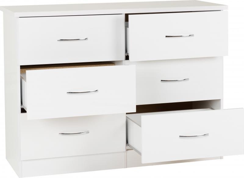 Nevada 6 Drawer Chest in White Gloss - Image 7