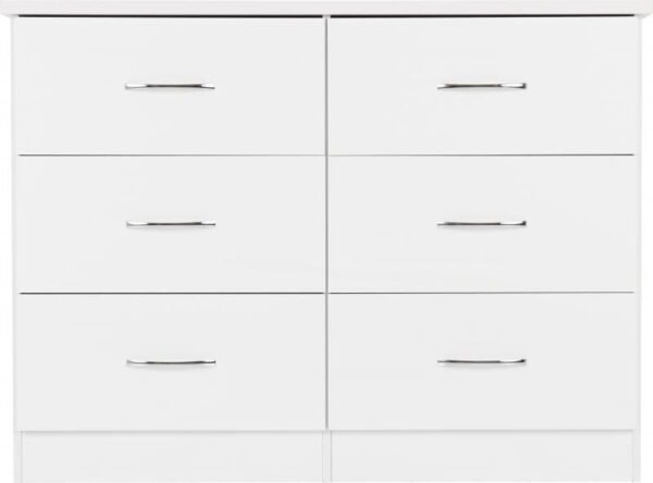 Nevada 6 Drawer Chest in White Gloss - Image 6